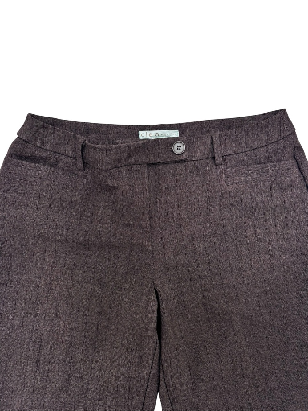 Cleo Petite Curvy Women’s Tailored Brown Straight-Leg Pant Size 12 - Picture 5 of 14